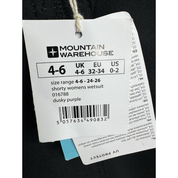 Mountain Warehouse Women's Size 4-6 Black Purple Colorblock Shorty Wetsuit NWT - Picture 9 of 10